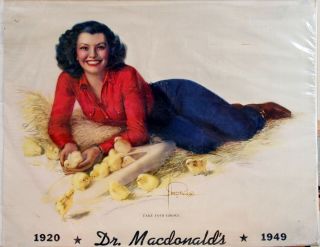 Vintage 1920 - 1949 Rolf Armstrong Dr.  Macdonald’s Brown & Bigelow Pin Up Print