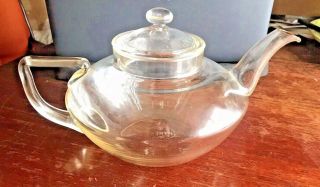 Antique Pyrex Art Deco Frederick Carder Corning Clear Glass Teapot Vintage