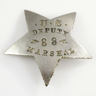 U.  S.  Deputy Marshal Badge Vintage Obsolete 33 Star | 19.  9 Grams