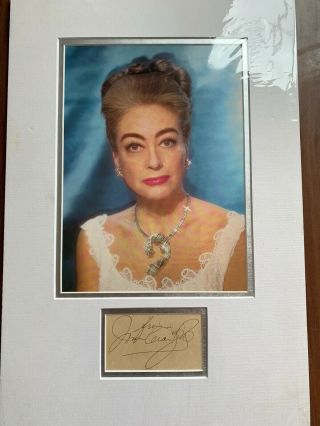 Joan Crawford Authentic Vintage Autograph With 8x10 Photo Matted Display