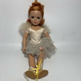 Vintage Madame Alexander Ballerina Doll,  Hard Plastic,  Red Hair 17” Outfit