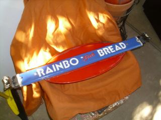 Vintage RAINBO is good Bread Grocery Store Push / Pull Advertising Door Sign 2