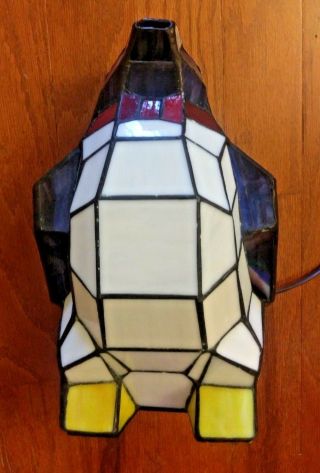 VINTAGE STAINED GLASS PENGUIN TABLE LAMP – TIFFANY STYLE STAINED GLASS 5