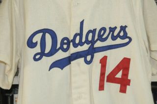 Vintage Dodgers Flannel Jersey 14 Light Wear No Tags.  Size M Or L Read