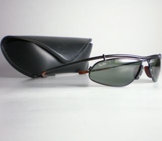 Vintage Ray Ban Usa B&l Inertia Sunglasses Aviator Black Wrap Biker Olympian