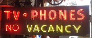Neon Vintage Alberta Motel Tv Phone No Vacancy Sign 6 Foot Wow