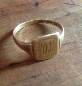 Vintage Gold Ring 9 Ct Metal Detector Detecting Find Initials No Scrap