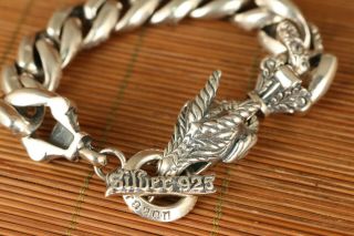 limited edition 100 925 silver handmade carving dragon bracelet cool gift 2