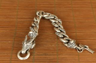 limited edition 100 925 silver handmade carving dragon bracelet cool gift 3