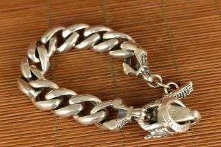 limited edition 100 925 silver handmade carving dragon bracelet cool gift 6