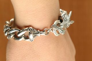 limited edition 100 925 silver handmade carving dragon bracelet cool gift 8