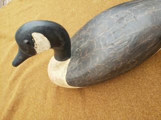 Elmer Crowell Hand Carved Carved Wood Canadian Goose Hunting Decoy 12