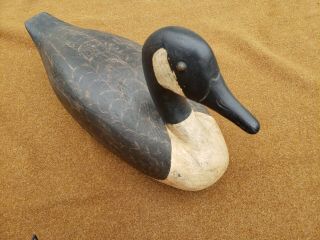 Elmer Crowell Hand Carved Carved Wood Canadian Goose Hunting Decoy 2