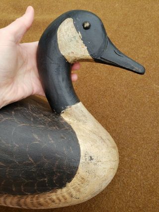 Elmer Crowell Hand Carved Carved Wood Canadian Goose Hunting Decoy 3