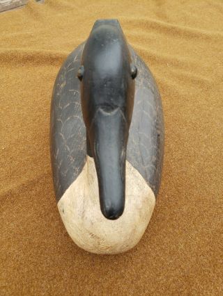 Elmer Crowell Hand Carved Carved Wood Canadian Goose Hunting Decoy 9