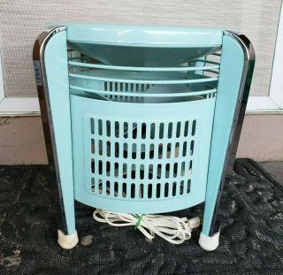 VINTAGE LAKEWOOD F - 12 3 SPEED COUNTRY HASSOCK FLOOR TURQUOISE FAN 4