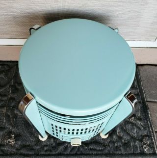 VINTAGE LAKEWOOD F - 12 3 SPEED COUNTRY HASSOCK FLOOR TURQUOISE FAN 6