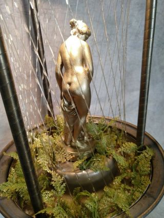 Vintage Mid - Century Hanging Mineral Oil Rain Lamp - Bathing Nude Woman Goddess 7