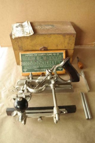 Vintage Stanley Sweetheart No.  45 Combination Plane W/cutters Instructions,  Box