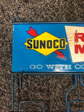 Vintage Sunoco Road Map Display Rack Advertising Service Station Sun Oil Co 2