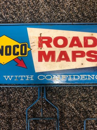 Vintage Sunoco Road Map Display Rack Advertising Service Station Sun Oil Co 3