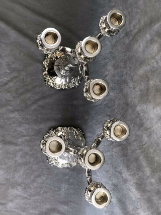 Wallace Baroque Large 4 Light Silver Plate Candelabra 712 Candle Holders 4