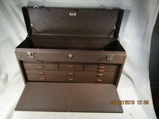 Vintage Kennedy 526 Tool Machinists Box 8 Drawer No Rust 2 Keys All Ec