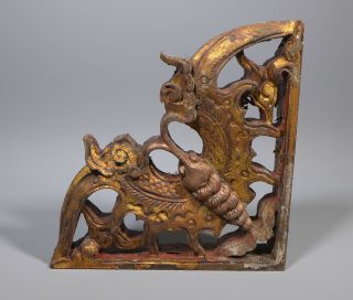 FINE ANTIQUE 19TH C.  CHINESE GILT WOOD CARVING BRACKET BUTTERFLY 4 2