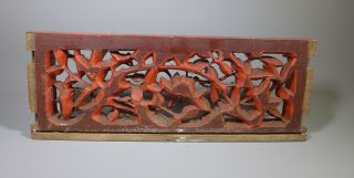 FINE ANTIQUE 19TH C.  CHINESE GILT WOOD CARVING PANEL MULTI COLOURED SURROUND 6 3