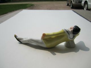 Large Antique Laying Pierrot Porcelain Half Doll 5431 8 