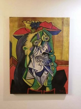Fine Painting By Pablo Picasso Whit Antique Frame In High Care
