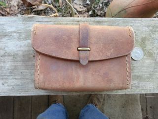 Vintage B.  E.  G.  Co 8 - 42 Ww2 Wwii Bar Leather Spare Parts Tool Ammo Pouch