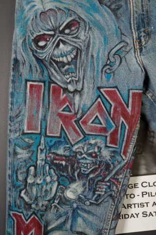 1980 ' s Levis 505 Jeans Iron Maiden Tour Denim Rock n roll Heavy Metal TST 4