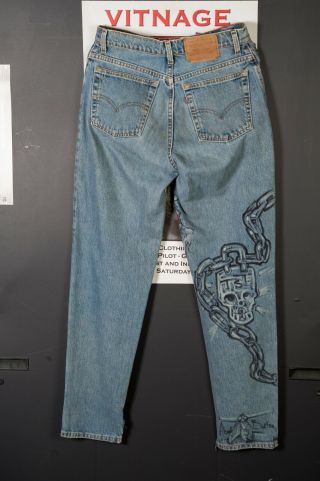 1980 ' s Levis 505 Jeans Iron Maiden Tour Denim Rock n roll Heavy Metal TST 9