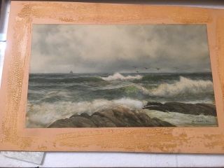 Antique Seascape Painting Listed Artist George Howell Gay Gloucester? Rough Sea 12
