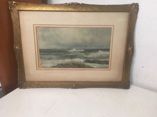 Antique Seascape Painting Listed Artist George Howell Gay Gloucester? Rough Sea