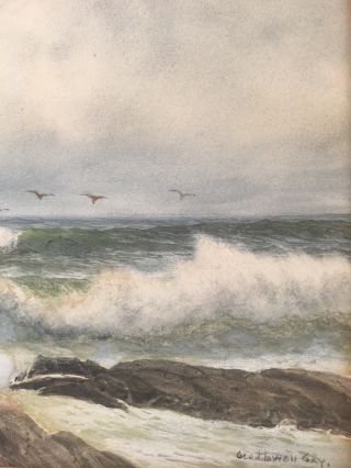 Antique Seascape Painting Listed Artist George Howell Gay Gloucester? Rough Sea 5