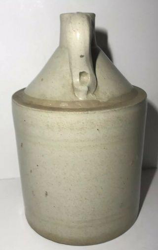 Vintage Stoneware Moonshine Whiskey Jug Gallon Size White Crock Jug with handle 2