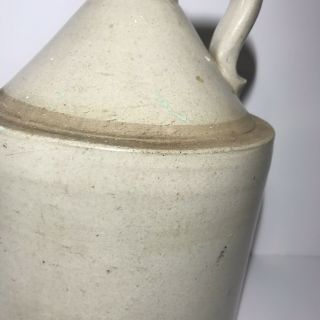 Vintage Stoneware Moonshine Whiskey Jug Gallon Size White Crock Jug with handle 4