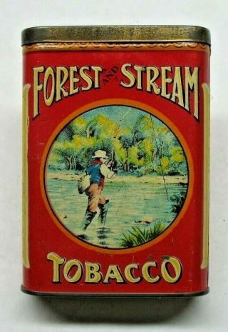Vintage Forest And Stream Tobacco Pocket Tin - - Fly Fisherman