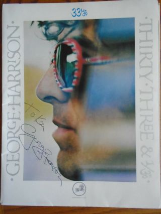 Rare 1976 George Harrison Autographed Press Kit With Event T - Shirt