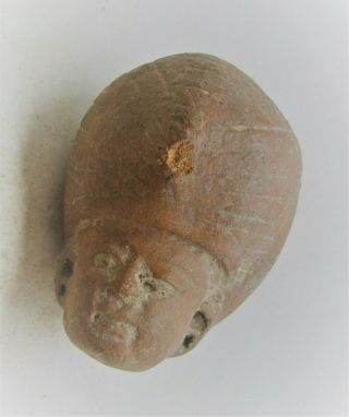 Very Rare Ancient Egyptian Fragment Head Of An Idol