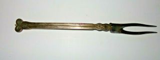 Hector Aguilar Sterling Silver & Steel Serving Fork 7.  6 Ounces Taxco Vintage