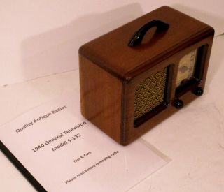 Old Antique Wood General Television Vintage Tube Radio - Restored & 6