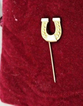 Vintage Early Judith Ripka Satin 18k Yellow Gold Stick Hat Lapel Pin