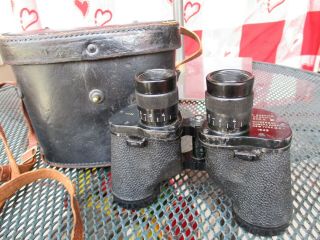 Wwii 1943 Usn,  Us Navy Ship Binoculars & Leather Case
