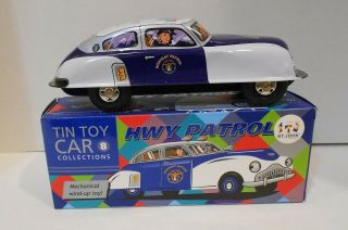 Tin Windup Hwy Patrol Car