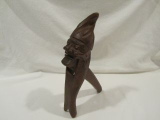 Vintage Nut Cracker Hand Carved Wood Gnome/troll,  Black Forest,  11 "
