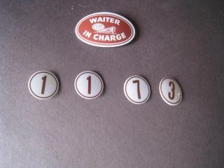 Vtg York Central Railroad Waiter In Charge Badge 4 Small Badges For Waiters