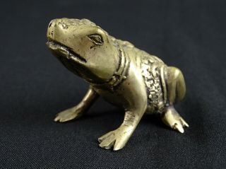 Vintage Indonesian White copper Lucky Frog Toad Bali Balinese Indonesia c1960s 3